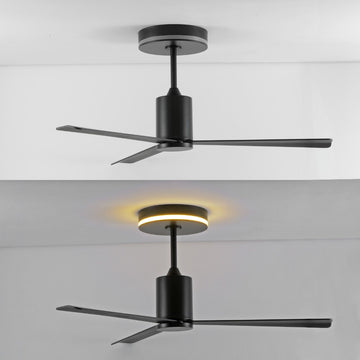 Levi 52" 1-Light Contemporary Minimalist 6-Speed Iron Height Adjustable Integrated LED Ceiling Fan with Remote - JONATHAN Y